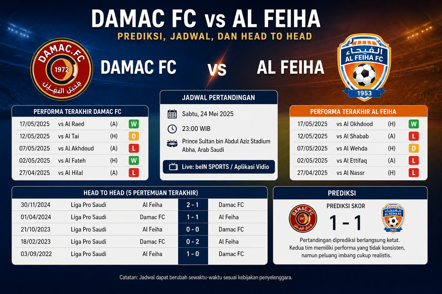 Jadwal Pertandingan - damac