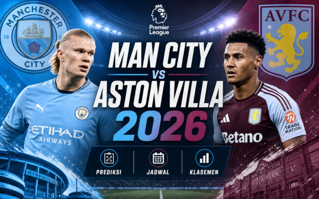 man - Man City vs Aston Villa 2026: Prediksi, Jadwal, dan Klasemen