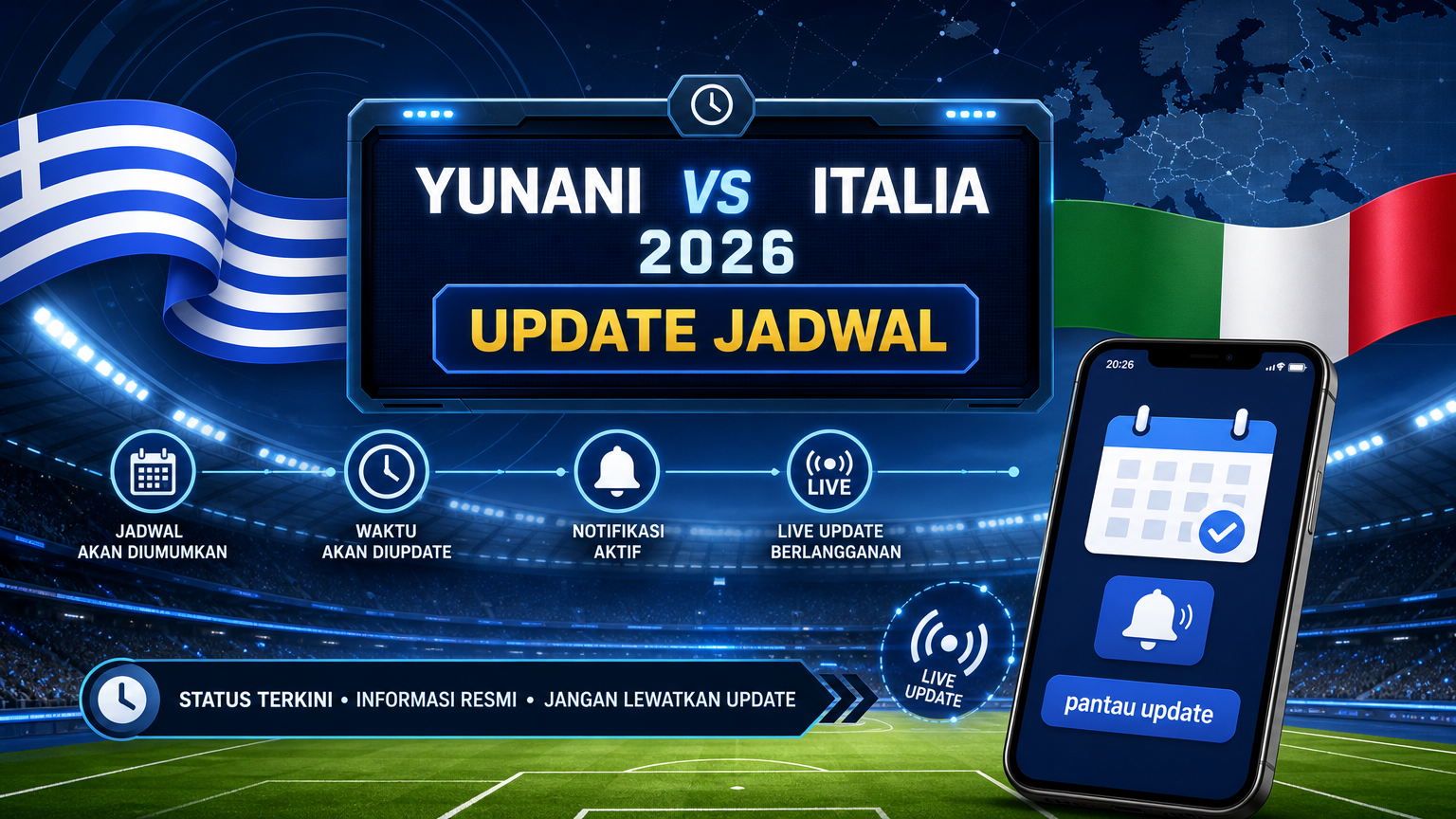 Jadwal Yunani vs Italia 2026: Status dan Cara Memantau Update - italia