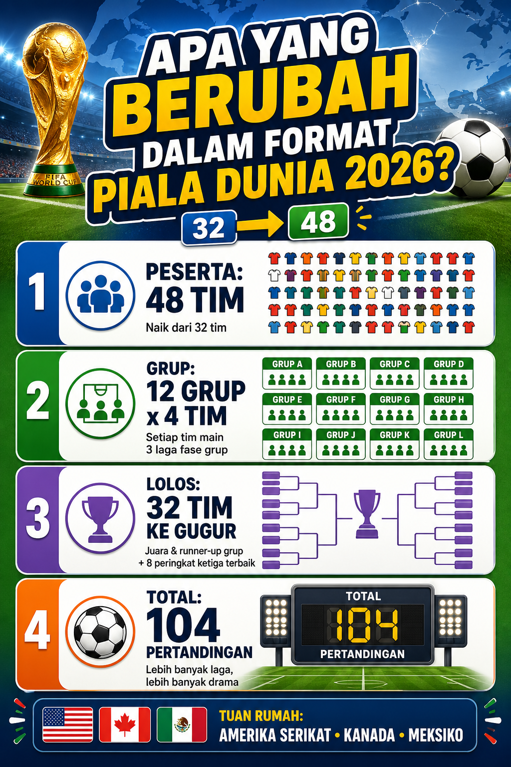 Apa yang Berubah dalam Format Piala Dunia 2026? - piala
