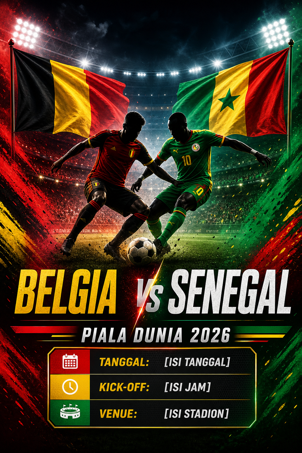 Jadwal Belgia vs Senegal di Piala Dunia 2026 - belgia