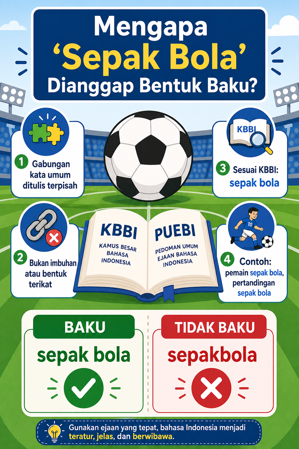 Mengapa “Sepak Bola” Dianggap Bentuk Baku? - sepakbola