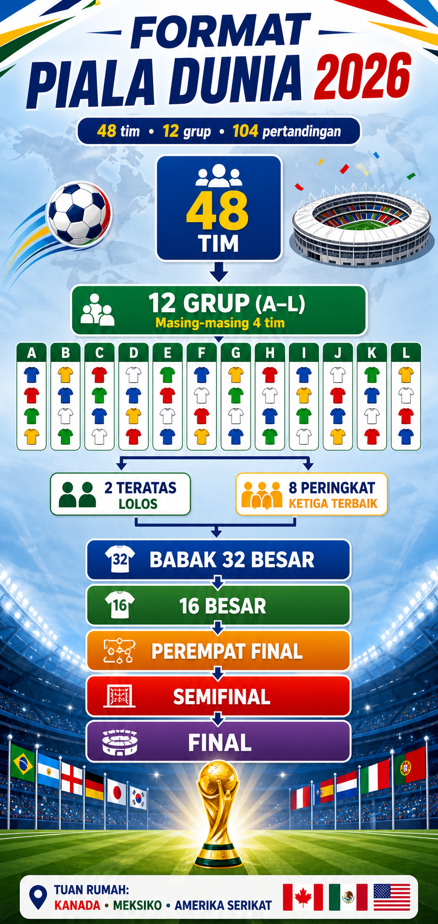Gambaran Format Piala Dunia 2026 - piala