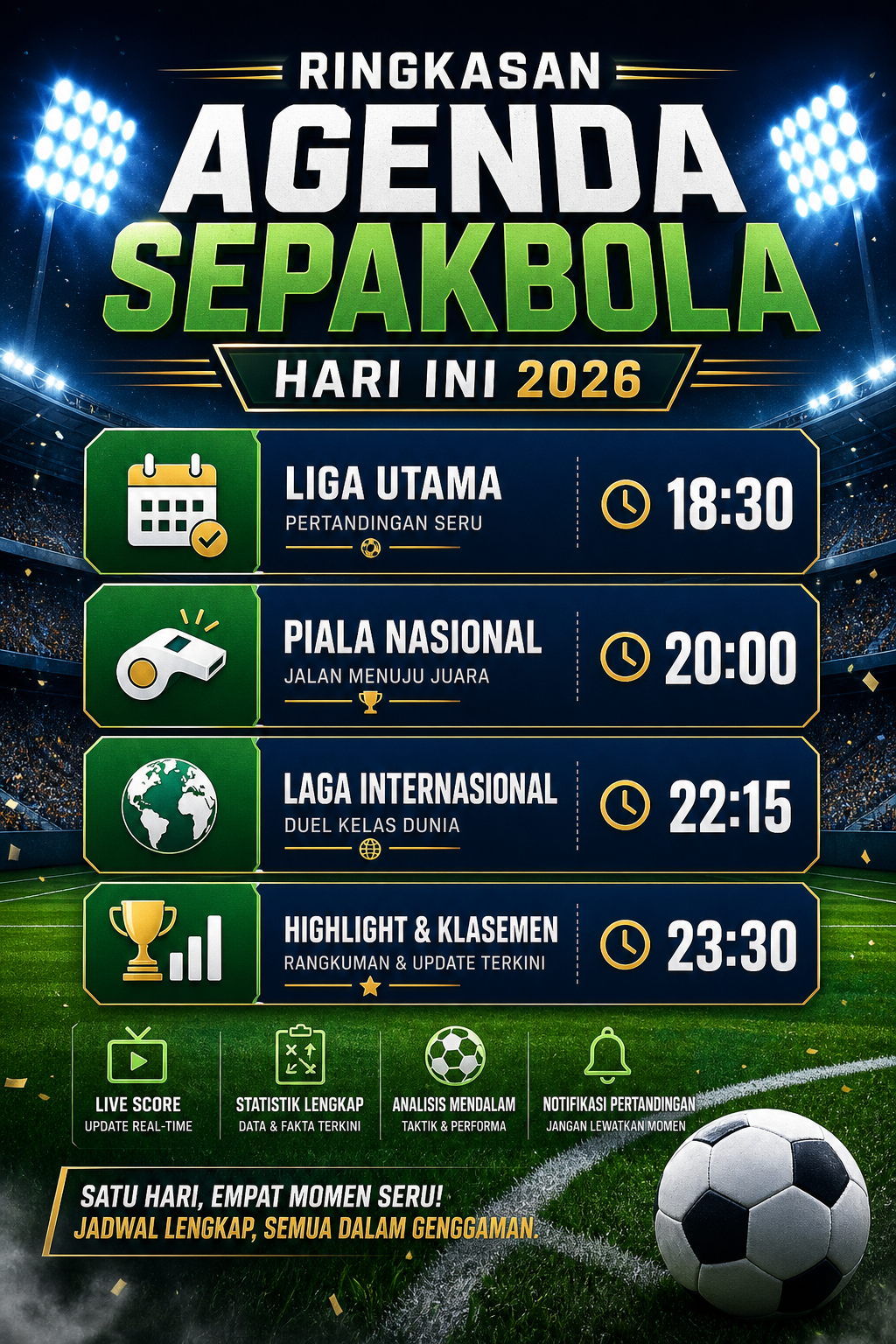 Ringkasan Agenda Sepakbola Hari Ini 2026 - sepakbola