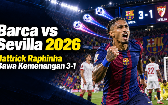 barcelona - Barca vs Sevilla 2026: Hattrick Raphinha Bawa Kemenangan 3-1