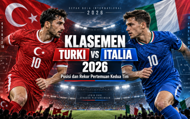 italia - Klasemen Turki vs Italia 2026: Posisi dan Rekor Pertemuan Kedua Tim