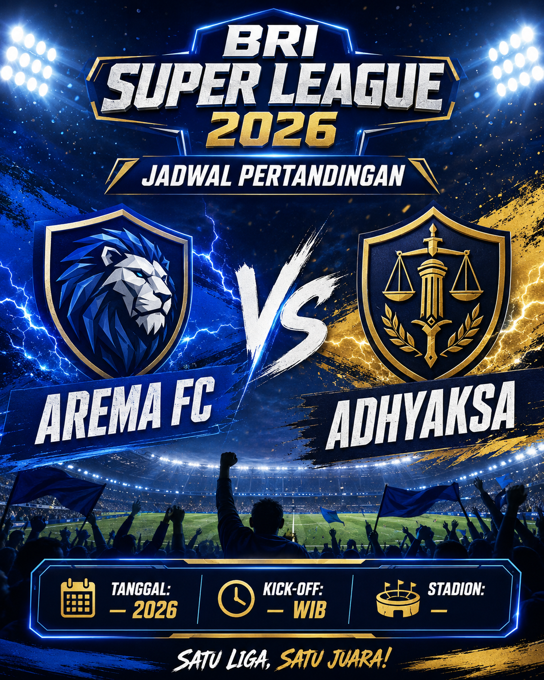 Jadwal Arema FC vs Adhyaksa 2026 di BRI Super League - arema