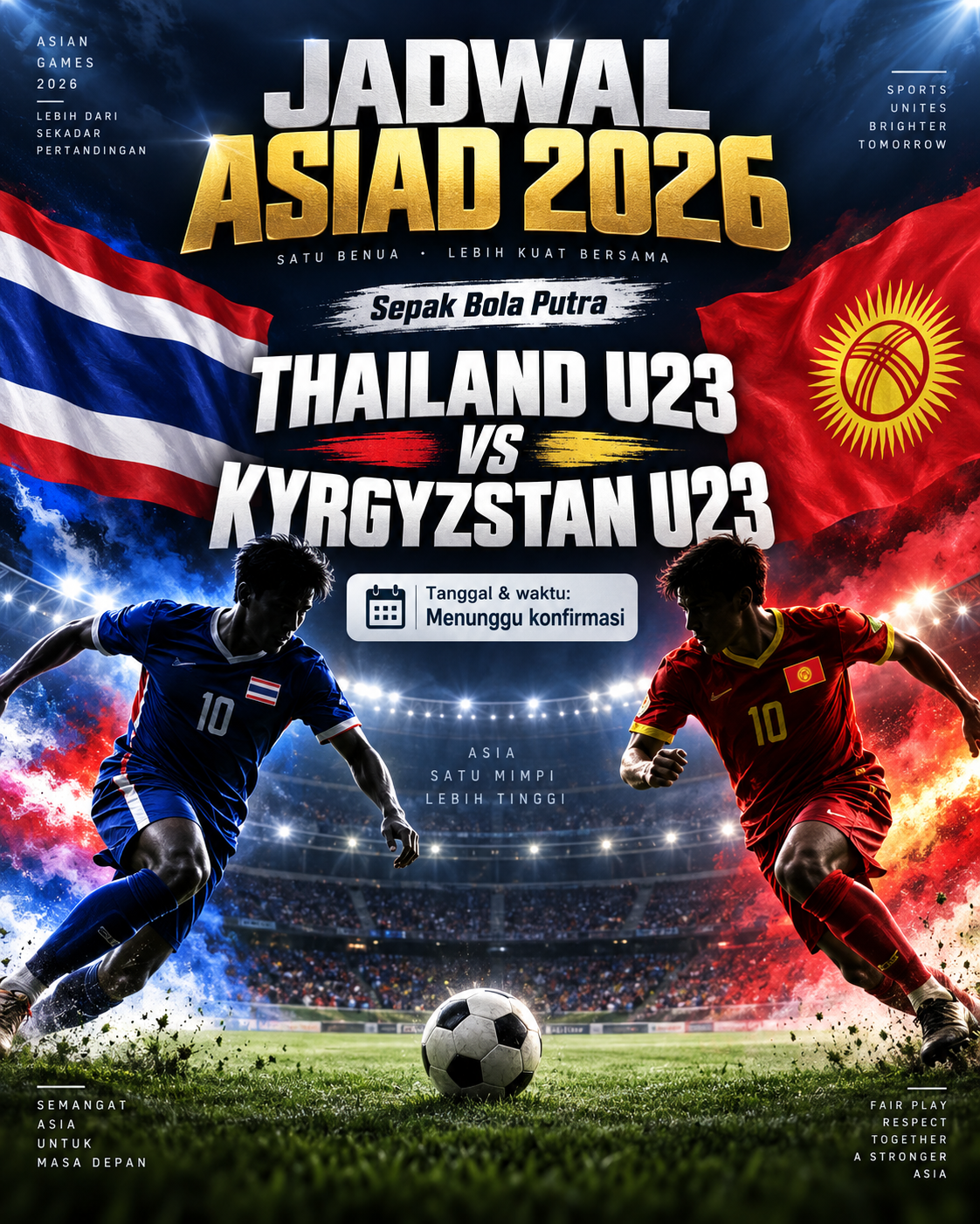Jadwal Thailand U23 vs Kyrgyzstan U23 di ASIAD 2026 - thailand