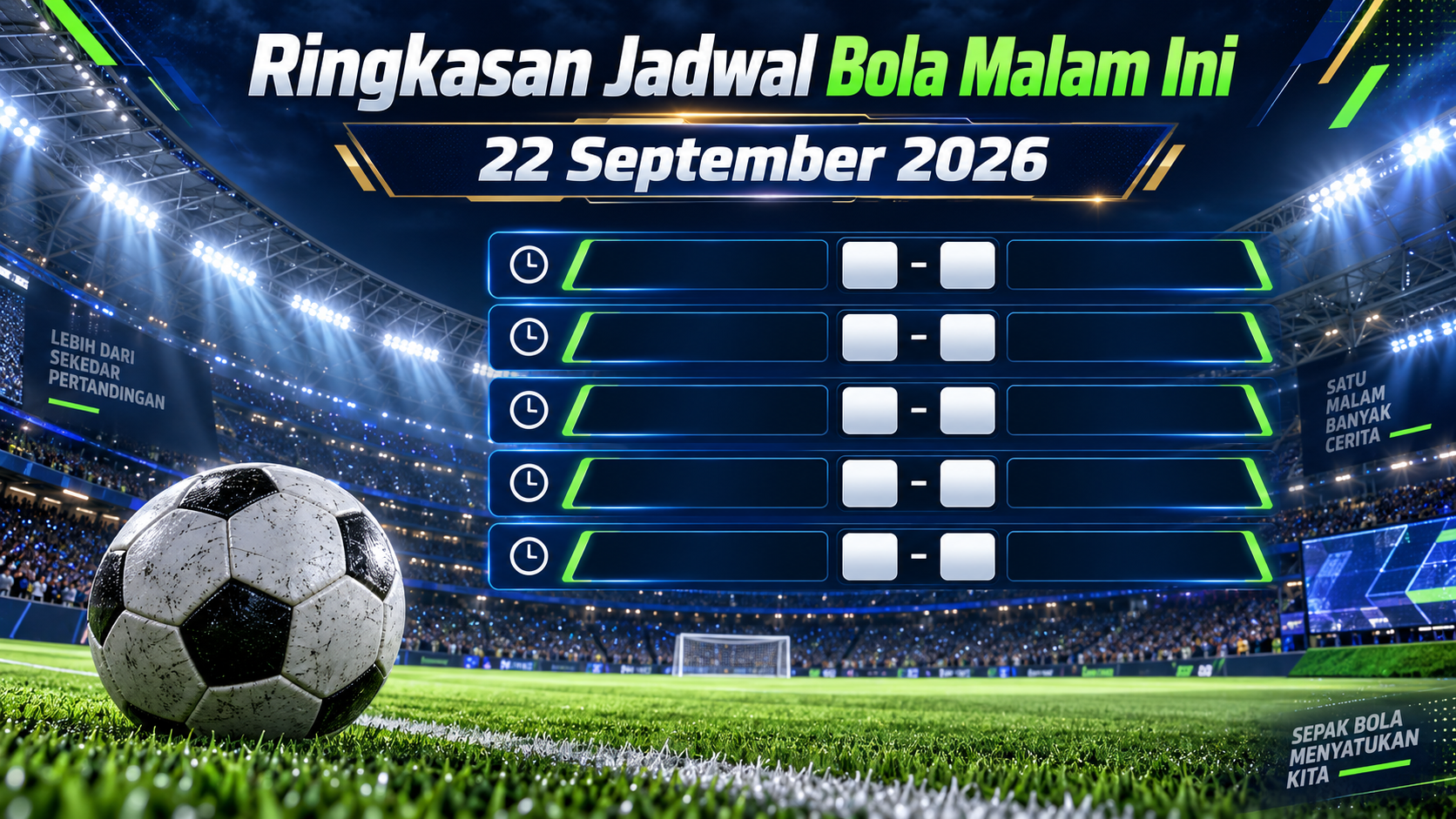 Ringkasan Jadwal Bola Malam Ini 22 September 2026 - jadwal