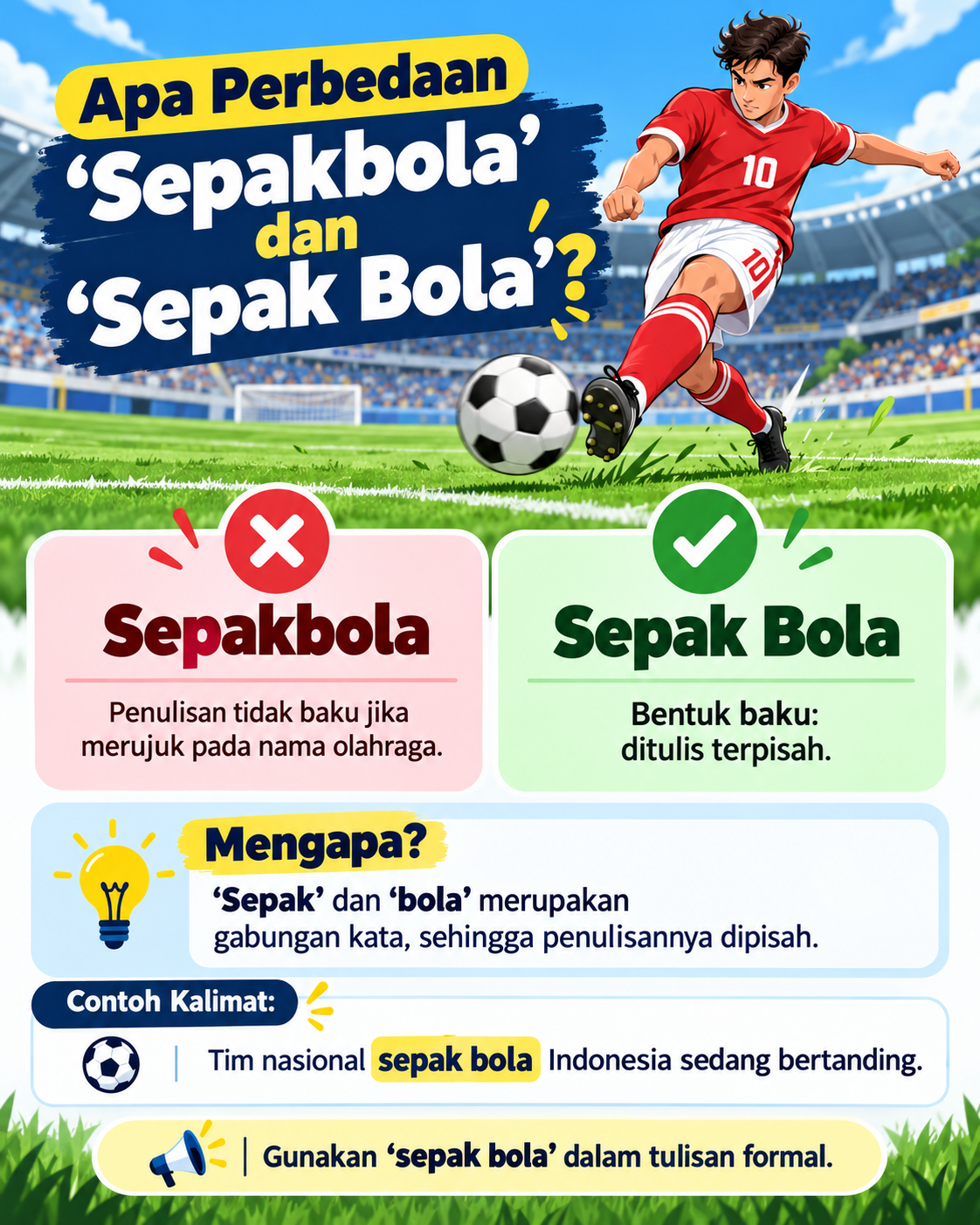 Apa Perbedaan Sepakbola dan Sepak Bola? - sepakbola