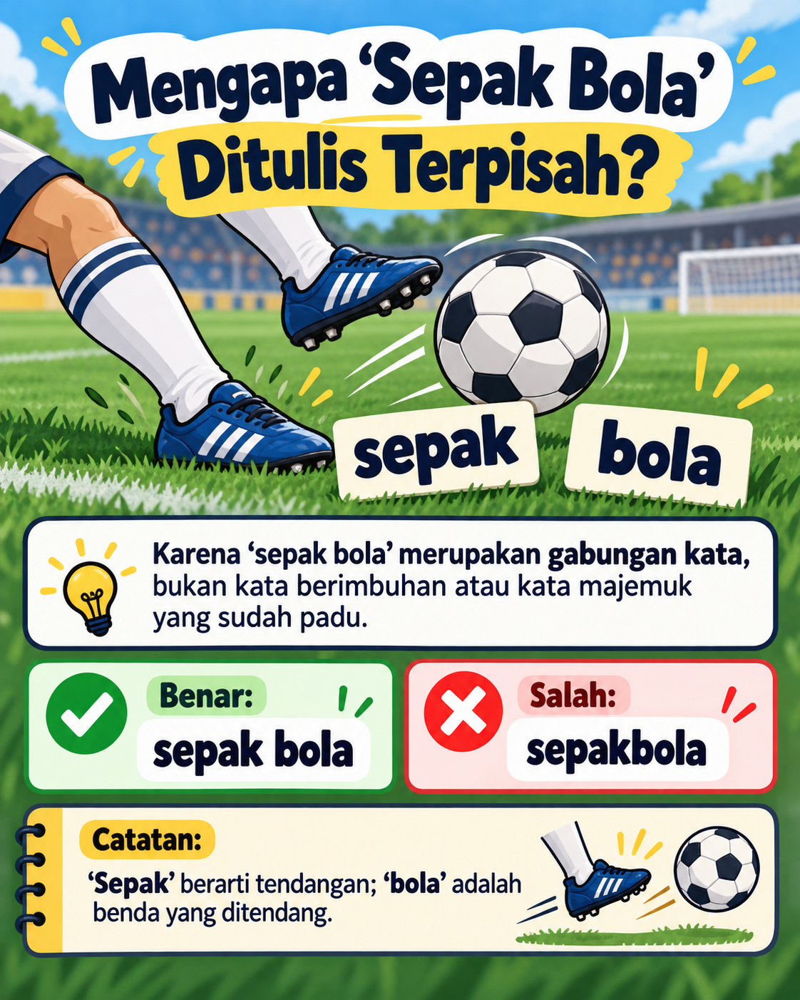 Mengapa âSepak Bolaâ Ditulis Terpisah? - sepakbola