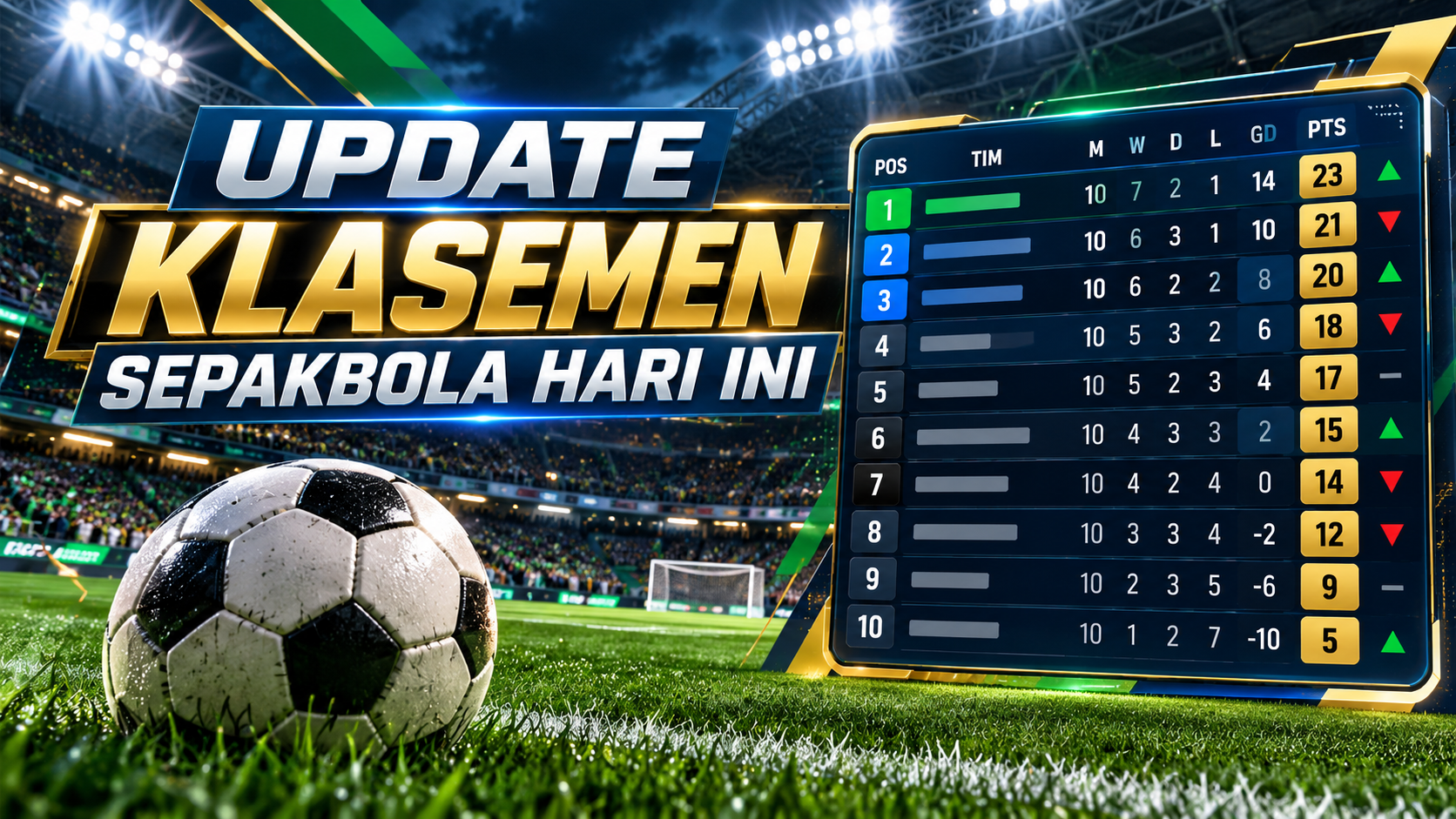Update Klasemen Sepakbola Hari Ini - klasemen